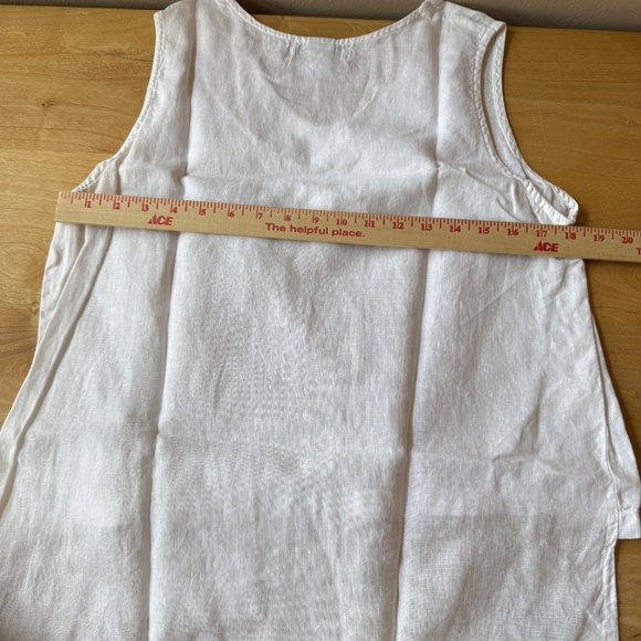 LA FIXSUN LINEN TOP SLEEVELESS ASYMMETRIC HEM BEACHY RESORT BREATHABLE BOHO S - Picture 7 of 10